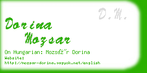 dorina mozsar business card
